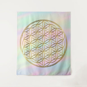 FLOWER OF LIFE - Sacred Geometry Symbol gold 2 Tapestry