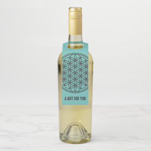 FLOWER OF LIFE - Sacred Geometry Symbol outline 1 Bottle Tag
