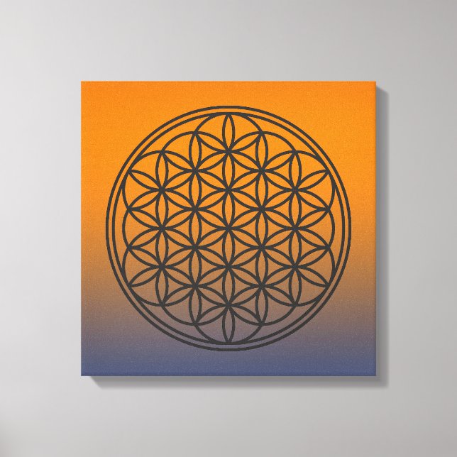 FLOWER OF LIFE - Sacred Geometry Symbol outline 1 Canvas Print (Front)