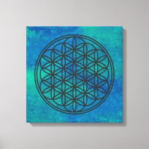 FLOWER OF LIFE - Sacred Geometry Symbol outline 1 Canvas Print
