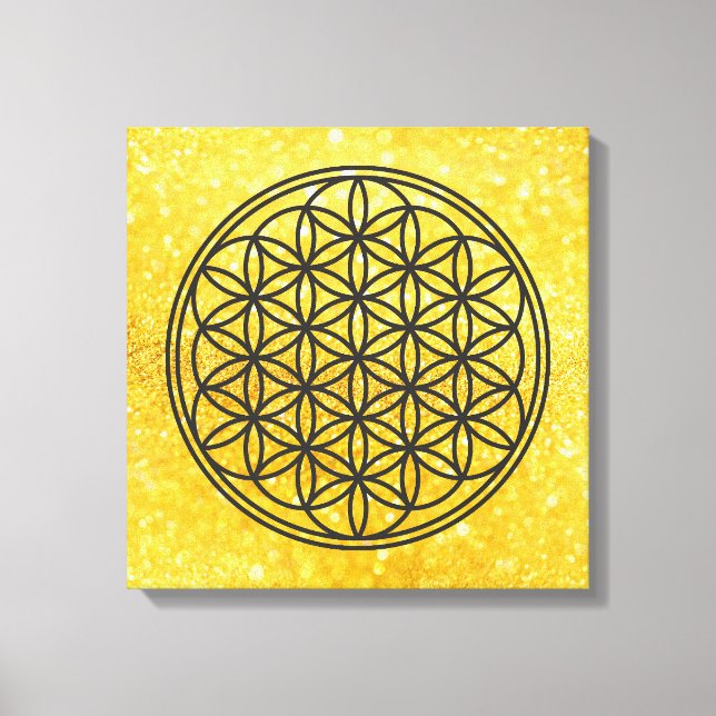 FLOWER OF LIFE - Sacred Geometry Symbol outline 1 Canvas Print (Front)
