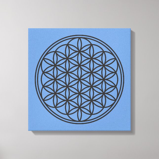 FLOWER OF LIFE - Sacred Geometry Symbol outline 1 Canvas Print (Front)