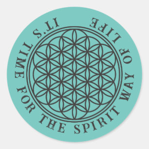 FLOWER OF LIFE - Sacred Geometry Symbol outline 1 Classic Round Sticker