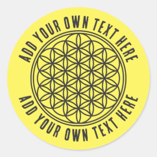 FLOWER OF LIFE - Sacred Geometry Symbol outline 1 Classic Round Sticker