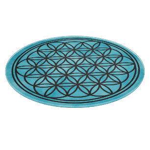 FLOWER OF LIFE - Sacred Geometry Symbol outline 1 Cutting Board