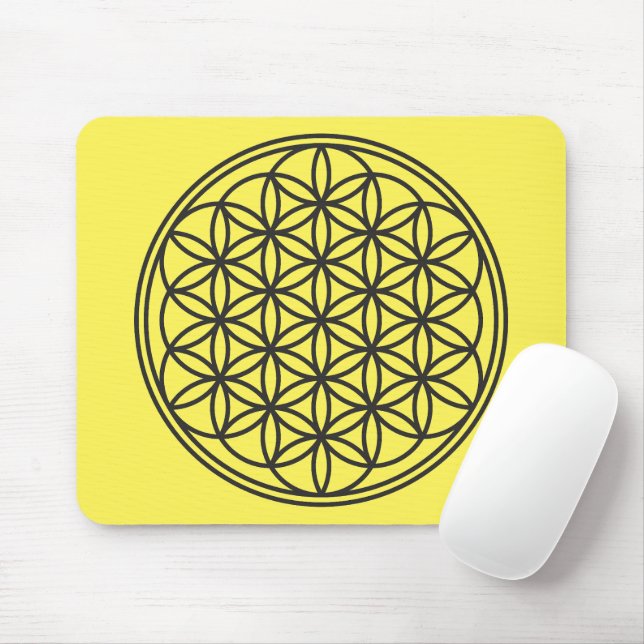 FLOWER OF LIFE - Sacred Geometry Symbol outline 1 Mouse Pad (With Mouse)