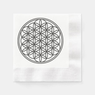 FLOWER OF LIFE - Sacred Geometry Symbol outline 1 Napkin