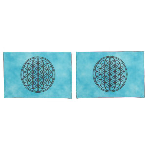 FLOWER OF LIFE - Sacred Geometry Symbol outline 1 Pillowcase