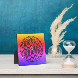 FLOWER OF LIFE - Sacred Geometry Symbol outline 1 Plaque