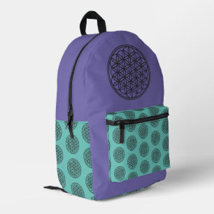 FLOWER OF LIFE - Sacred Geometry Symbol outline 1 Printed Backpack