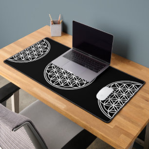 FLOWER OF LIFE - Sacred Geometry Symbol outline 2 Desk Mat