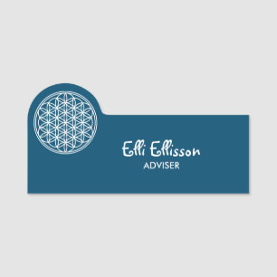 FLOWER OF LIFE - Sacred Geometry Symbol outline 2 Name Tag