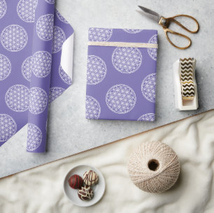 FLOWER OF LIFE - Sacred Geometry Symbol outline 2 Wrapping Paper