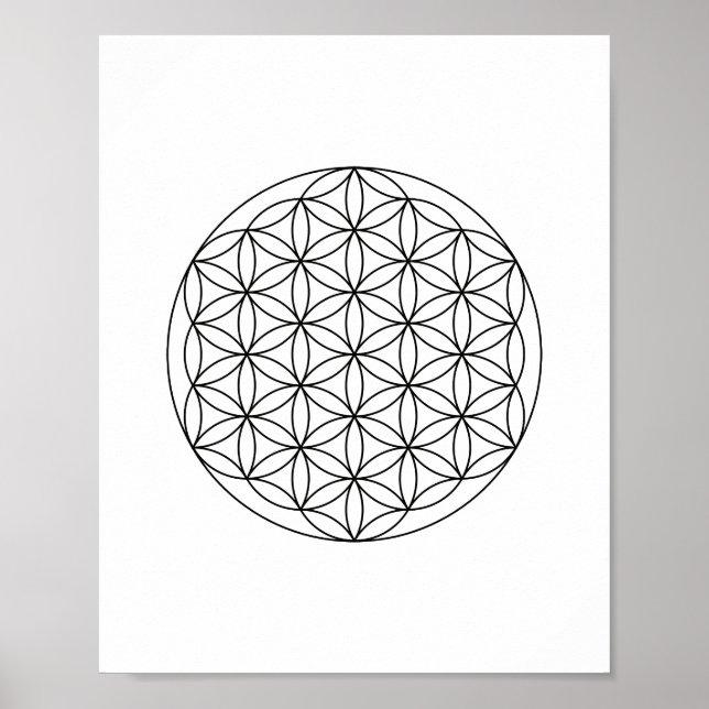 Flower of Life Sacred Geometry Wall Art Poster (Front)