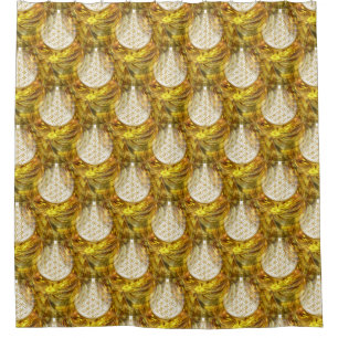 Flower of life - seamless gold 3D Shower Curtain