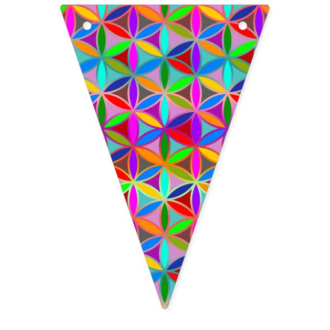 Flower of Life - seamless pattern - gradient colou Bunting (First Flag)