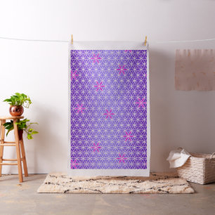 Flower Of Life - seamless pattern - violet Fabric