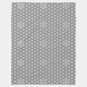 Flower of Life - seamless plain white + your backg Fleece Blanket