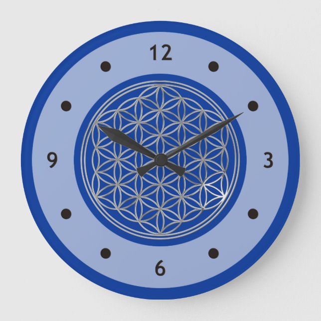 FLOWER OF LIFE - silver - clock face Numbers (Front)