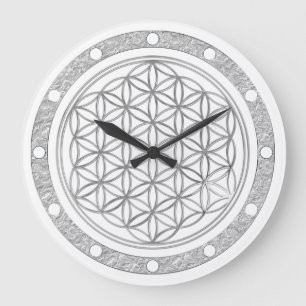 FLOWER OF LIFE - silver - clock face ring