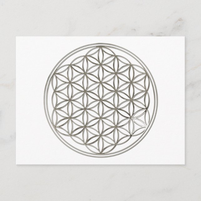 FLOWER OF LIFE - silver Postcard (Front)