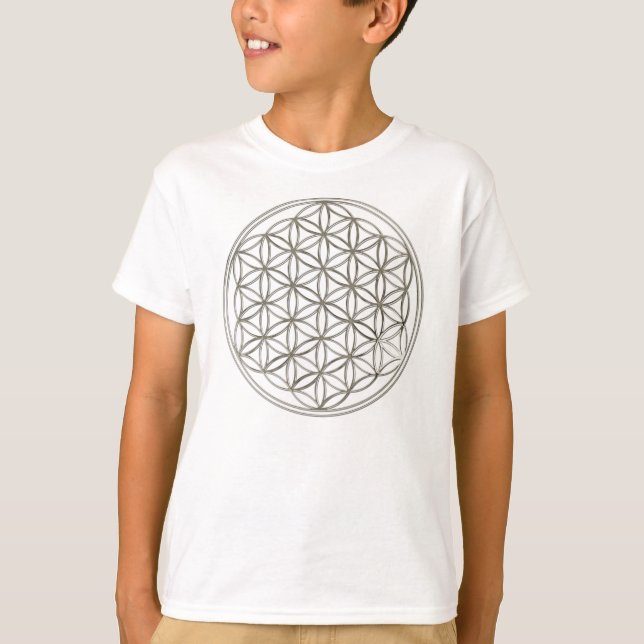 FLOWER OF LIFE - silver T-Shirt (Front)