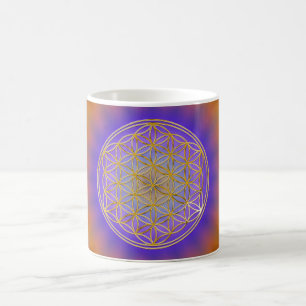 Flower of life small flower radial BG Coffee Mug