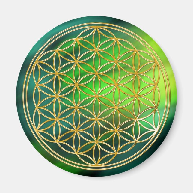 Flower of life | small mix green magnet (Front)