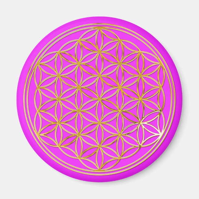 Flower of life | small pink magnet (Front)