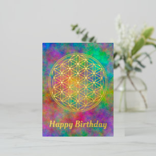 Flower Of Life - Solid Original Shape Foil Invitation Postcard