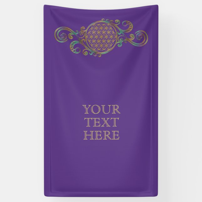 Flower Of Life - Spirals Ornaments 1 Banner (Vertical)