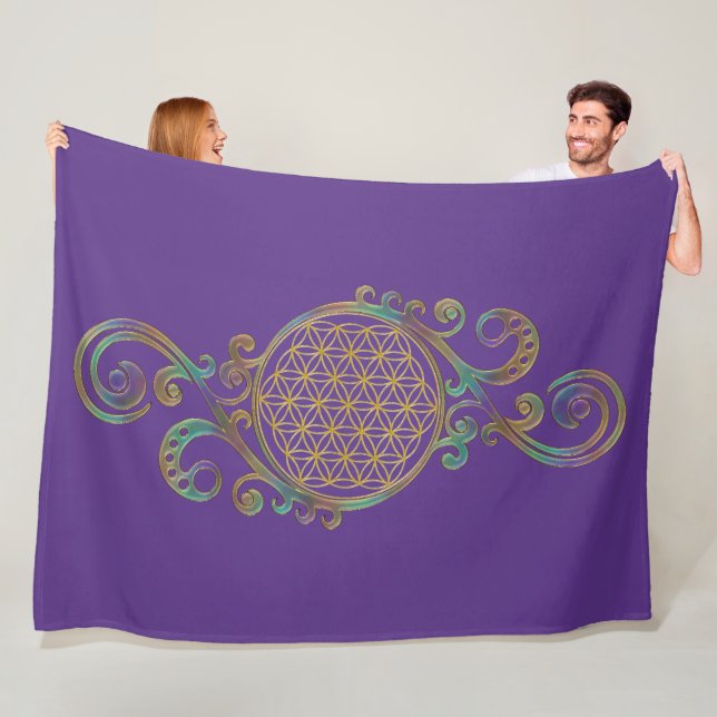 Flower Of Life - Spirals Ornaments 1 Fleece Blanket (In Situ)