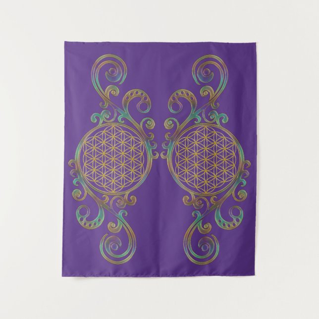 Flower Of Life - Spirals Ornaments 1 Tapestry (Front)