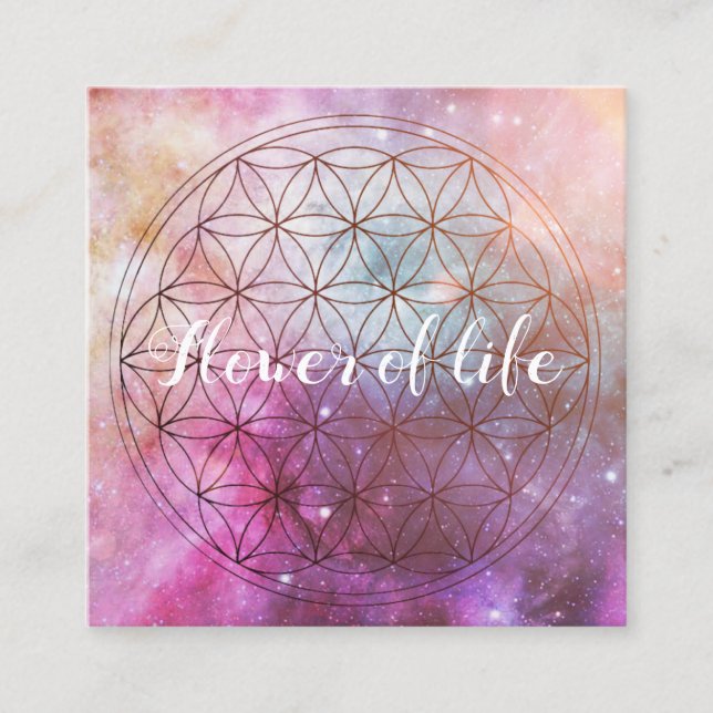 Flower of life square business card (Front)