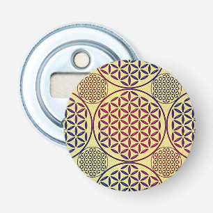 Flower of Life - stamp grunge pattern 1 Bottle Opener