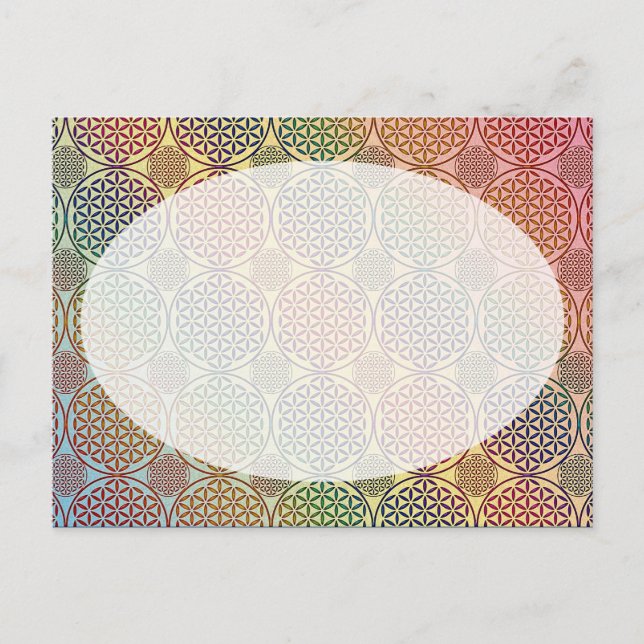 Flower of Life - stamp grunge pattern 1 Postcard (Front)