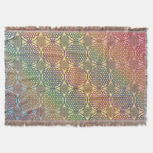 Flower of Life - stamp grunge pattern 1 Throw Blanket