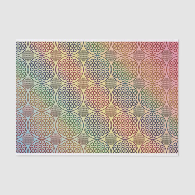 Flower of Life - stamp grunge pattern 1 Tissue Paper (Front)