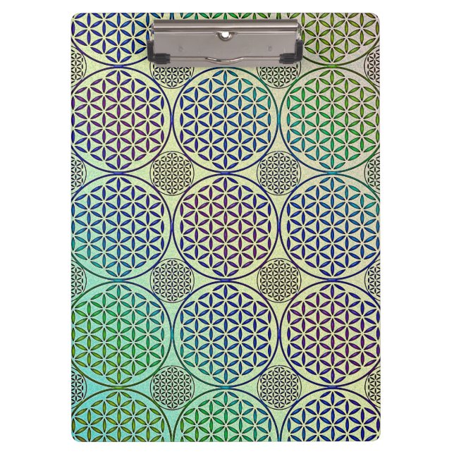Flower of Life - stamp grunge pattern 2 Clipboard (Front)