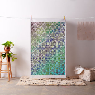 Flower of Life - stamp grunge pattern 2 Fabric
