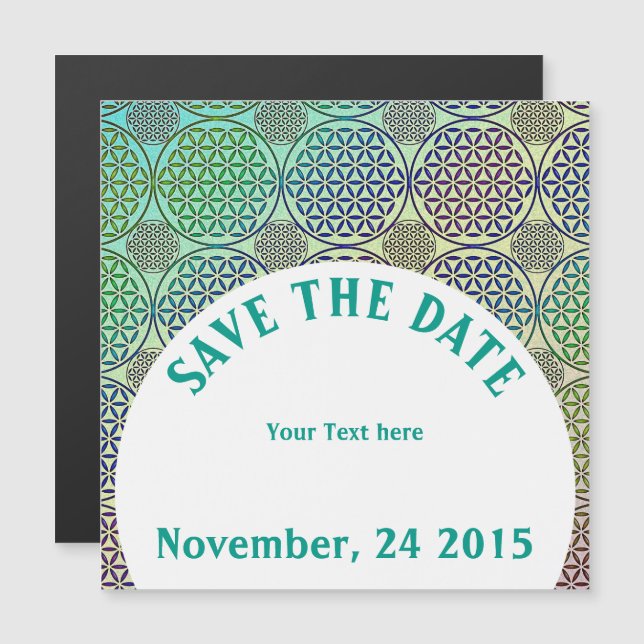 Flower of Life - stamp grunge pattern 2 Magnetic Invitation (Front/Back)