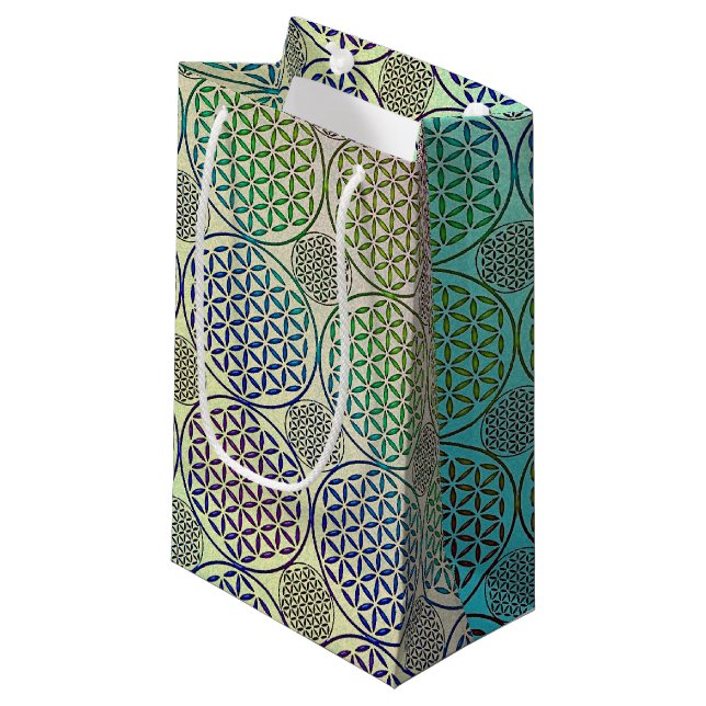 Flower of Life - stamp grunge pattern 2 Small Gift Bag (Front Angled)