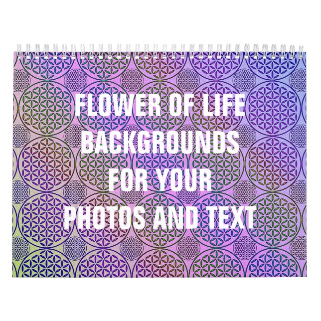 Flower of Life - stamp grunge pattern 3 Calendar (Cover)