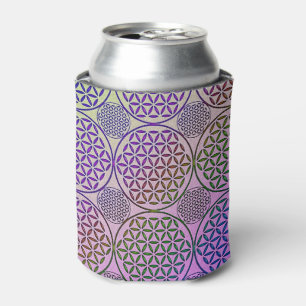 Flower of Life - stamp grunge pattern 3 Can Cooler