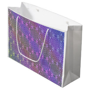 Flower of Life - stamp grunge pattern 3 Large Gift Bag