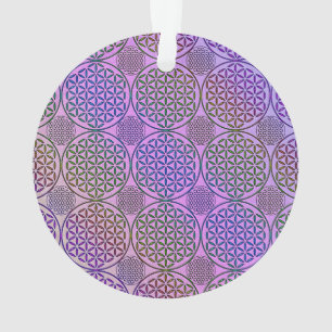 Flower of Life - stamp grunge pattern 3 Ornament