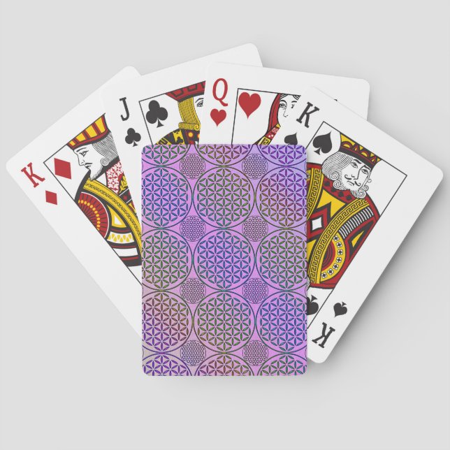 Flower of Life - stamp grunge pattern 3 Playing Cards (Back)