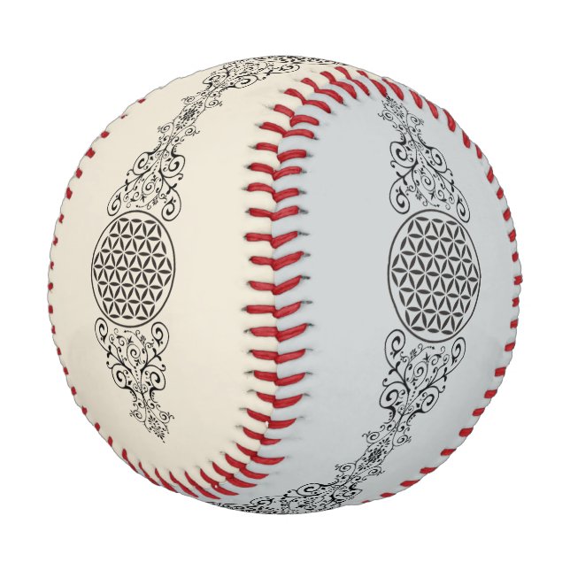 Flower Of Life - stamp ornaments black I Baseball (Angled)