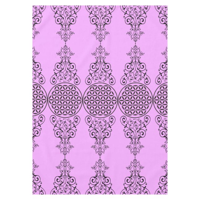 Flower Of Life - stamp ornaments black I Tablecloth (Front)