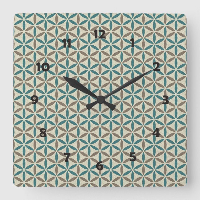 Flower of Life - stamp pattern - BG 1 Square Wall Clock (Front)